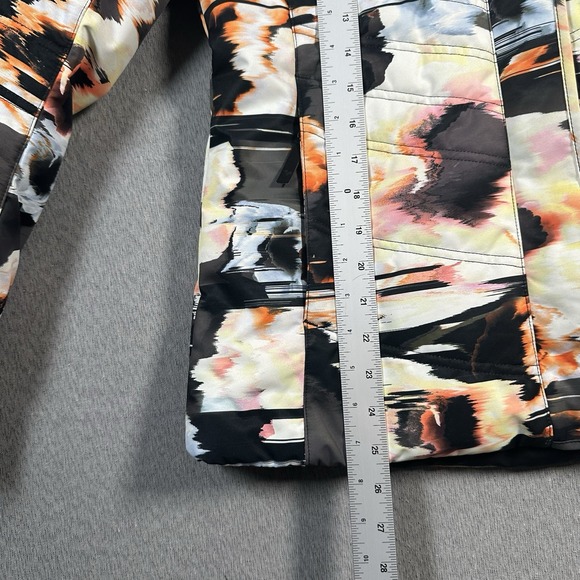 Obermeyer Tuscany II Ski Jacket Womens 10 Abstract Faux Fur Trim Hood Insulated - Picture 10 of 12